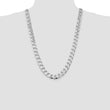 Sterling Silver Rhodium-plated 13mm Curb Chain