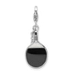 Sterling Silver Enamel Pearl Charm with Rhodium Finish