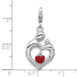 SS Amore La Vita Rh-pl Enamel Mom/Child Reversible Dangle Heart Charm