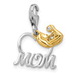 SS Amore La Vita Rhod-plated/Gold-plated CZ Mother's Love Mom Charm