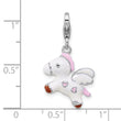 Sterling Silver Amore La Vita Rh-plated Enameled 3-D Pegasus Charm