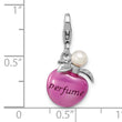 SS Amore La Vita Rhod-pl Enamel FWC Pearl 3-D Perfume Bottle Charm