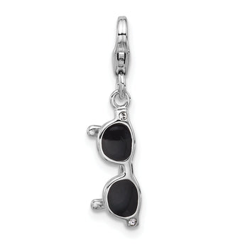 SS Amore La Vita Rhodium-plated Enameled 3-D Sunglasses Charm
