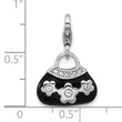 SS Amore La Vita Rh-plated Enamel Swarovski Crystal 3-D Handbag Charm