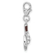 SS Amore La Vita Rhod-plated Swarovski Crystal Enamel Golf Charm
