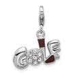 SS Amore La Vita Rhod-plated Swarovski Crystal Enamel Golf Charm