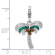 SS Amore La Vita Rhodium-plated Enameled Palm Tree w Coconuts Charm