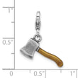 Sterling Silver Amore La Vita Rhod-plated Antiqued Enamel 3-D Ax Charm