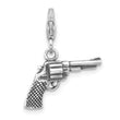 Sterling Silver Amore La Vita Antiqued Rhodium-plated 3-D Pistol Charm