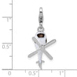SS Amore La Vita Rh-plated Enameled  3-D Moveable Helicopter Charm