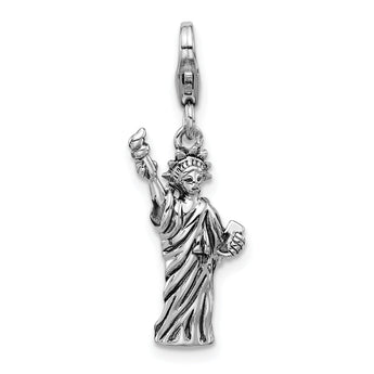 SS Amore La Vita Antiqued Rhod-plated 3-D Statue of Liberty Charm