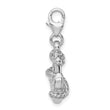Sterling Silver 925 Polished CZ Anchor Charm with Lobster Clasp - Birthstone Company