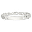 Sterling Silver Polished Engraveable Patterned Curb Link ID Bracelet