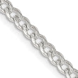 Sterling Silver 4mm Pave Curb Chain