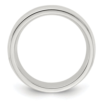 Sterling Silver 6mm Comfort Fit Half Round Milgrain Size 4 Band