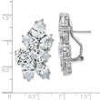 Cheryl M Sterling Silver Rhodium-plated Fancy Brilliant-cut CZ Cluster Omega Back Earrings