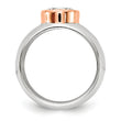 Cheryl M Sterling Silver Rhodium-plated and Rose Gold-plated Accent Brilliant-cut CZ Bezel Ring