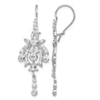 Cheryl M Sterling Silver Rhodium-plated Fancy Brilliant-cut Bezel CZ Kidney Wire Dangle Earrings - Birthstone Company