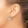 Cheryl M Sterling Silver Rhodium-plated Brilliant-cut CZ Round and Pear Shaped Post Dangle Earrings - Birthstone Company