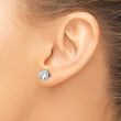 Cheryl M Sterling Silver Rhodium-plated Brilliant-cut Lab Created Ruby and Brilliant-cut White CZ with Heart Sides Stud Post Earrings - Birthstone Company