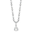 Cheryl M Sterling Silver Rhodium-plated Fancy Marquise-cut & Brilliant-cut Pear CZ 17 Inch Necklace