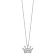 Cheryl M Sterling Silver Rhodium-plated Brilliant-cut CZ Crown 18 Inch Necklace