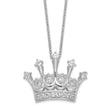 Cheryl M Sterling Silver Rhodium-plated Brilliant-cut CZ Crown 18 Inch Necklace