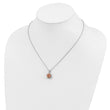 Cheryl M Sterling Silver Rhodium-plated 100 Facet Simulated Morganite and White Brilliant-cut CZ Halo 18 Inch Necklace