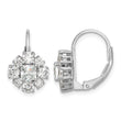 Cheryl M Sterling Silver Rhodium-plated Princess-cut and Brilliant-cut CZ Leverback Earrings - Birthstone Company