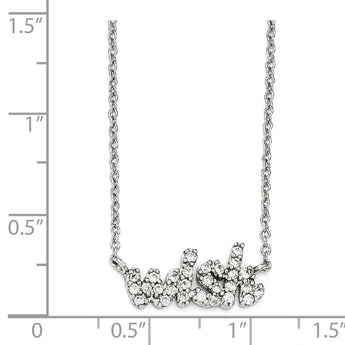 Cheryl M Sterling Silver CZ WISH 18in. Necklace