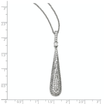 Cheryl M Sterling Silver CZ Dangle 18in Necklace