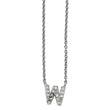 Cheryl 925 Sterling Silver CZ Initial W Necklace Elegant 18in Design - 18