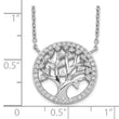 Cheryl M Sterling Silver Rhodium-plated Brilliant-cut CZ Tree Of Life 18 Inch Necklace