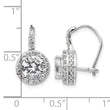 Cheryl M Sterling Silver Rhodium-plated Brilliant-cut Round CZ Halo Kidney Wire Dangle Earrings - Birthstone Company