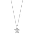 Cheryl M Sterling Silver Rhodium-plated Brilliant-cut Black Glass and Brilliant-cut White CZ Filigree Turtle 18 Inch Necklace