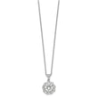 Cheryl M Sterling Silver Rhodium-plated Brilliant-cut and Emerald-cut CZ Halo 18 Inch Necklace