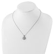 Cheryl M Sterling Silver Rhodium-plated Brilliant-cut and Emerald-cut CZ Halo 18 Inch Necklace