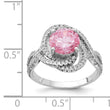 Cheryl M Sterling Silver Rhodium-plated Fancy Pink and White Brilliant-cut CZ Ring
