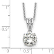 Cheryl M Sterling Silver Rhodium-plated with Gold-plated Accent Brilliant-cut 8mm CZ XO Gallery 18 Inch Necklace