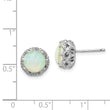Cheryl Sterling Silver Rhodium-Plated Lab-Created Opal & CZ Stud Earrings