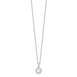 Cheryl Elegant Sterling Silver Opal and CZ Necklace with Polished Finish
