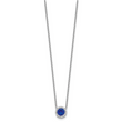 Cheryl Sterling Silver Halo Necklace with Dark Blue Spinel and CZ Stones