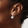Cheryl M Sterling Silver Rhodium-plated Grey Freshwater Cultured Pearl and Brilliant-cut CZ Leverback Earrings - Birthstone Company