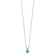 Sterling Silver Blue Opal CZ Necklace Elegant Polished Finish