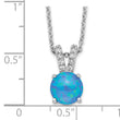 Sterling Silver Blue Opal CZ Necklace Elegant Polished Finish