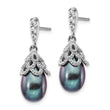 Cheryl Sterling Silver Rhodium Teardrop Pearl & CZ Dangle Earrings Elegant & Gift-Ready - Birthstone Company