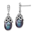 Cheryl Sterling Silver Rhodium Teardrop Pearl & CZ Dangle Earrings Elegant & Gift-Ready