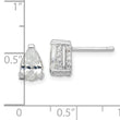 Cheryl M Sterling Silver Rhodium-plated Brilliant-cut Pear Shaped CZ with Pav‚ Gallery Post Stud Earrings