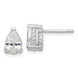 Cheryl M Sterling Silver Rhodium-plated Brilliant-cut Pear Shaped CZ with Pav‚ Gallery Post Stud Earrings