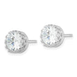 Cheryl M Sterling Silver Rhodium-plated Brilliant-cut CZ 8mm Crown Post Stud Earrings - Birthstone Company